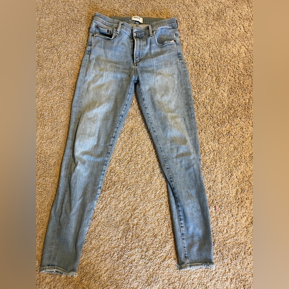 Agolde Blue Step Jeans size 28 Frayed Distressed